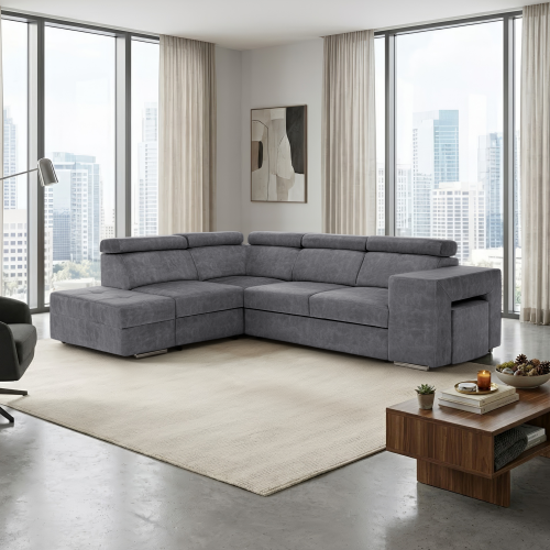 Sedacia súprava, sivá, ľavá, MALAGA