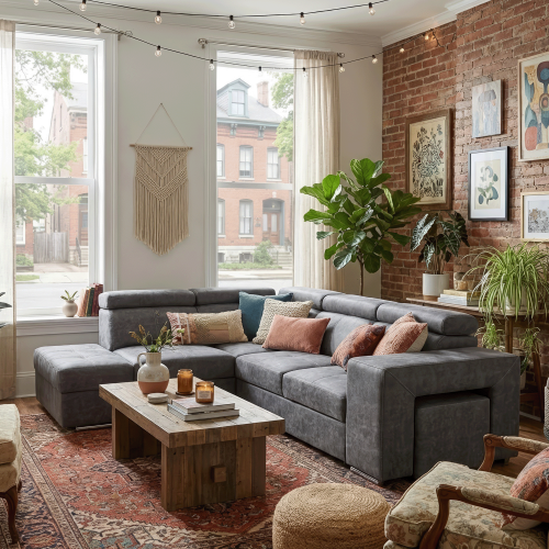 Sedacia súprava, sivá, ľavá, MALAGA