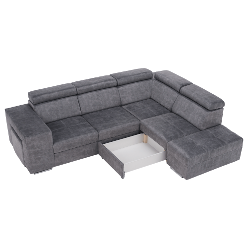 Sedacia súprava, sivá, pravá, MALAGA