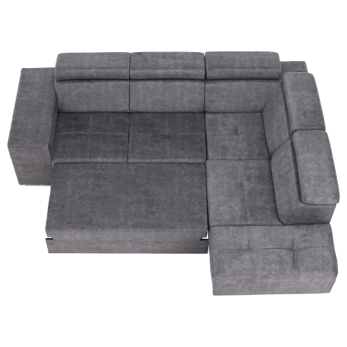 Sedacia súprava, sivá, pravá, MALAGA