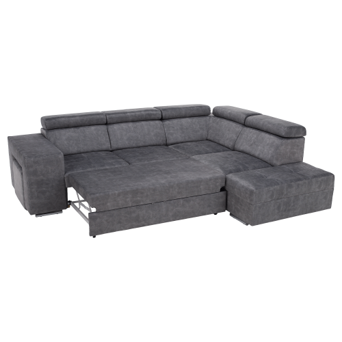 Sedacia súprava, sivá, pravá, MALAGA