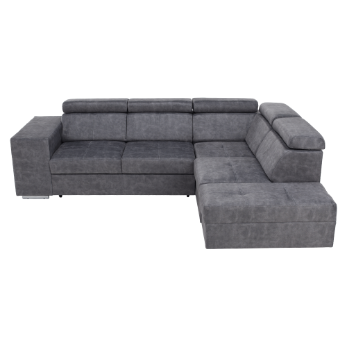 Sedacia súprava, sivá, pravá, MALAGA