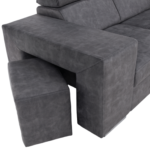 Sedacia súprava, sivá, pravá, MALAGA