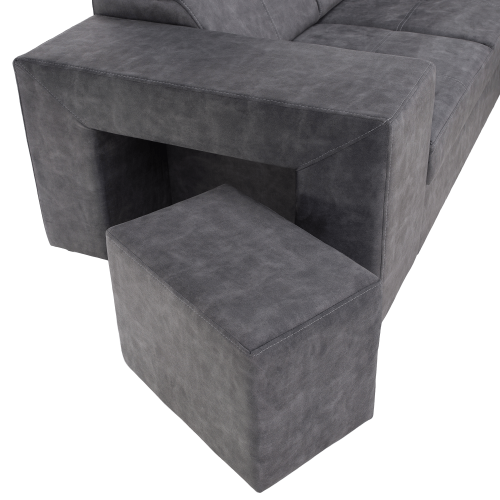 Sedacia súprava, sivá, pravá, MALAGA