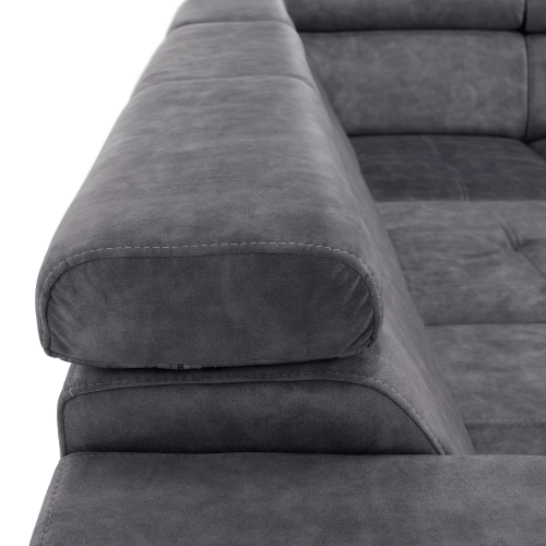 Sedacia súprava, sivá, pravá, MALAGA