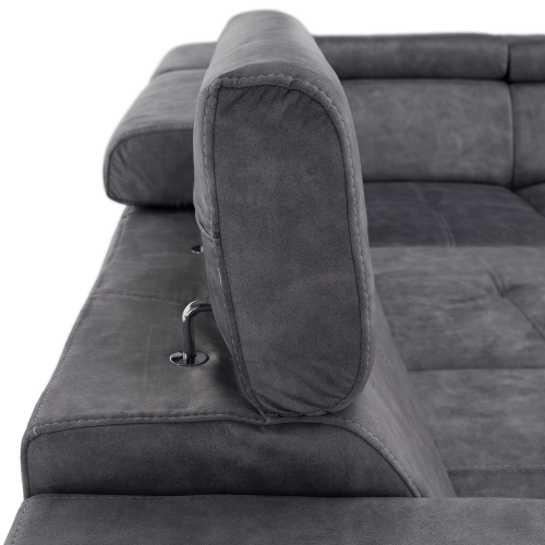 Sedacia súprava, sivá, pravá, MALAGA