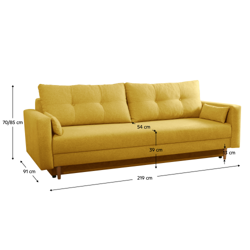 Rozkladacia pohovka, žltá, BONYK