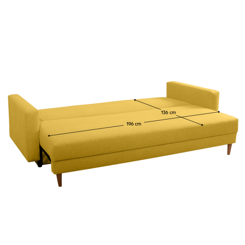 Rozkladacia pohovka, žltá, BONYK