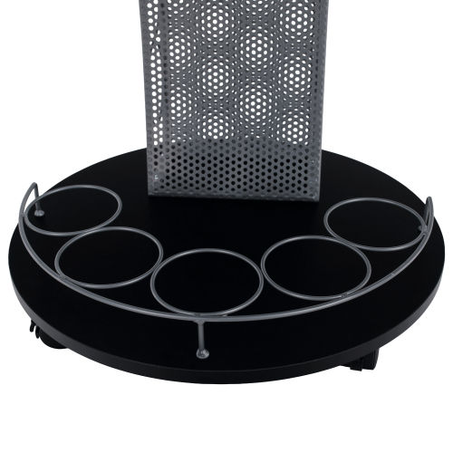 Servírovací vozík, čierna/strieborná, ALADAR NEW