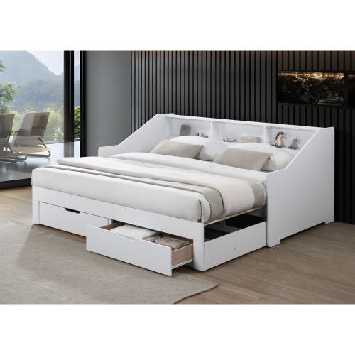 Rozkladacia posteľ, biela, MONETA