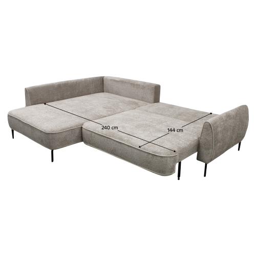 Rohová sedacia súprava, sivobéžová Taupe, ľavá, MURIEL ROH