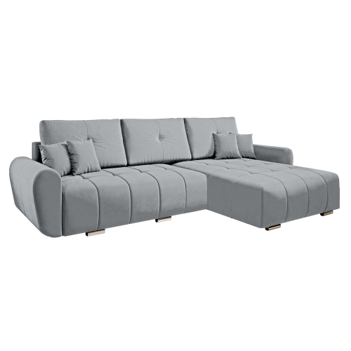 Univerzálna sedacia súprava, svetlosivá látka, LONGA ROH