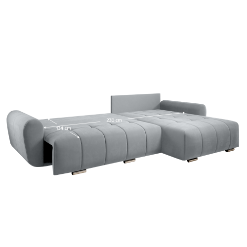 Univerzálna sedacia súprava, svetlosivá látka, LONGA ROH