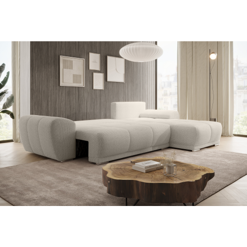 Univerzálna sedacia súprava, krémová, KERIM ROH