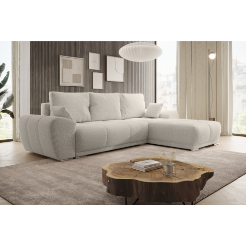 Univerzálna sedacia súprava, krémová, KERIM ROH