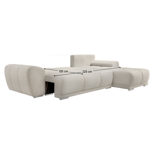 Univerzálna sedacia súprava, krémová, KERIM ROH