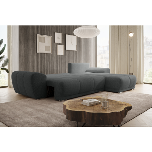 Univerzálna sedacia súprava, tmavosivá, KERIM ROH