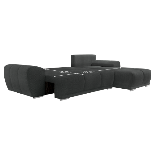 Univerzálna sedacia súprava, tmavosivá, KERIM ROH