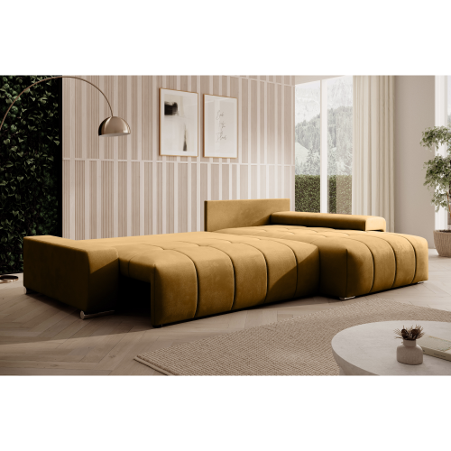 Univerzálna sedacia súprava, horčicová, VEZAN ROH