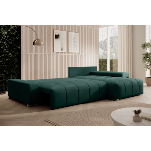 Univerzálna sedacia súprava, smaragdová, VEZAN ROH