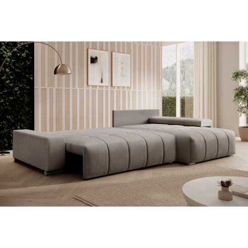 Univerzálna sedacia súprava, sivá, VEZAN ROH