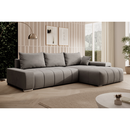 Univerzálna sedacia súprava, sivá, VEZAN ROH