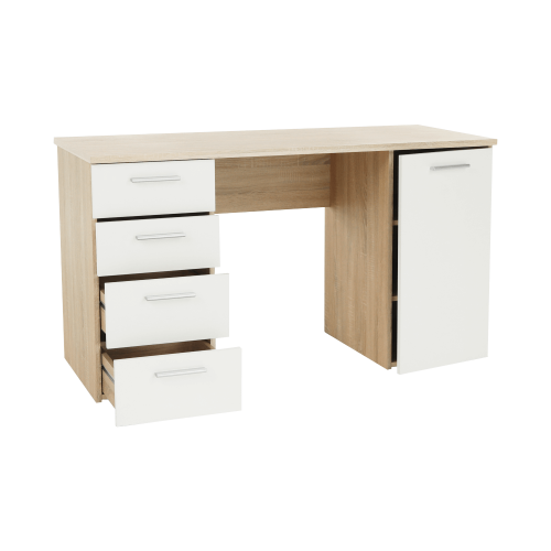 Písací stôl, dub sonoma/biela, EUSTACH