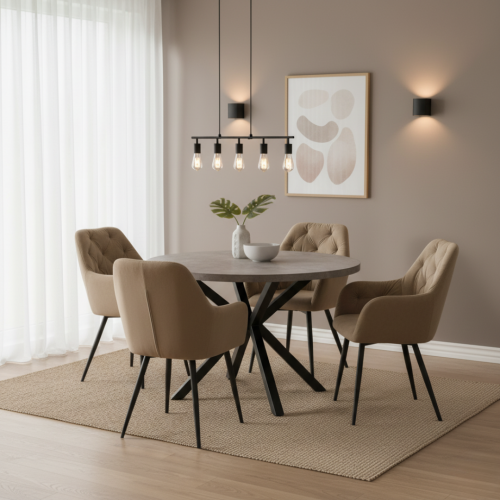 Dizajnové kreslo, béžová Velvet látka, VERIO NEW