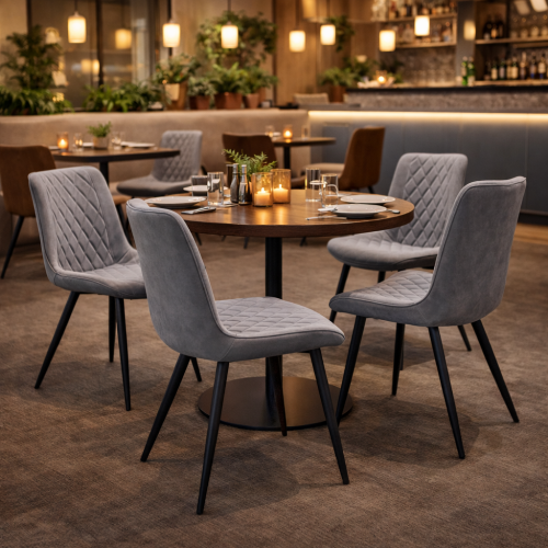 Stolička, sivá ekokoža/čierna, HARLAN