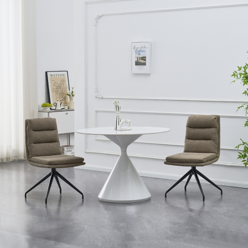 Otočná stolička, béžová/čierna, LINA