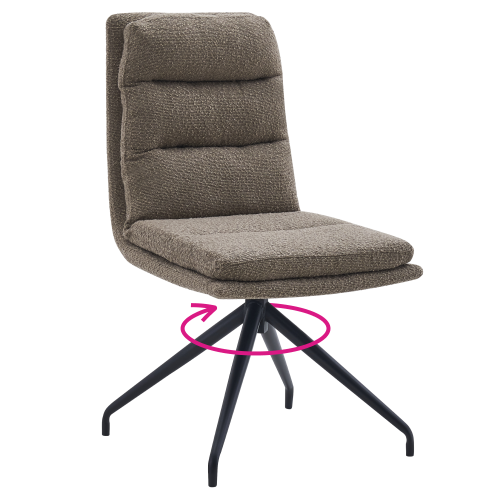 Otočná stolička, béžová/čierna, LINA