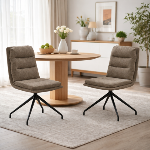 Otočná stolička, béžová/čierna, LINA