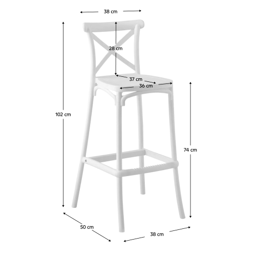 Barová stolička, biela, SAVITA TYP 2