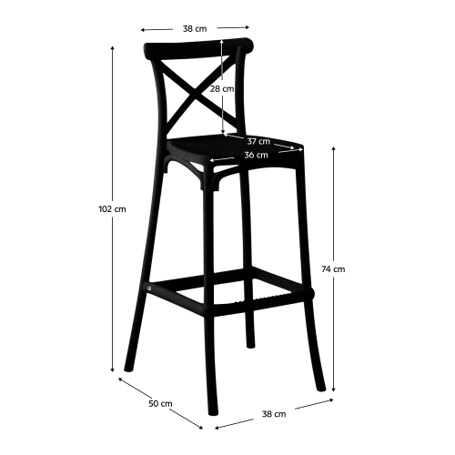 Barová stolička, čierna, SAVITA TYP 2
