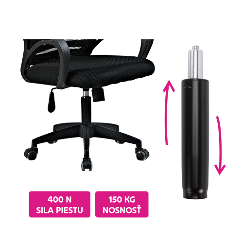 Plynový piest, čierna, dĺžka 35 cm, 150 kg, PIEST TYP 1 Plynový piest, čierna, dĺžka 35 cm, 150 kg, PIEST TYP 1