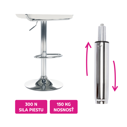 Plynový piest, chróm, dĺžka 69,4 cm, 150 kg, PIEST TYP 8 Plynový piest, chróm, dĺžka 69,4 cm, 150 kg, PIEST TYP 8