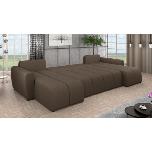 Univerzálna sedacia súprava, hnedá, DELIN U UNI