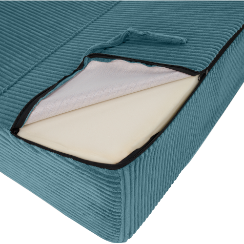 Skladací matrac/kreslo, 2v1, petrolejová, MALEN