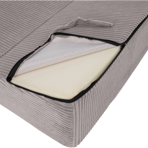 Skladací matrac/kreslo, 2v1, sivá, MALEN