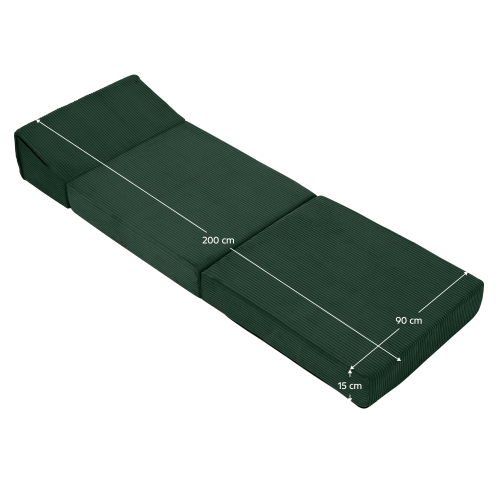 Skladací matrac/kreslo, 2v1, zelená, MALEN