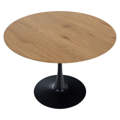 Jedálenský stôl, dub/čierna, priemer 110 cm, REVENTON NEW Jedálenský stôl, dub/čierna, priemer 110 cm, REVENTON NEW