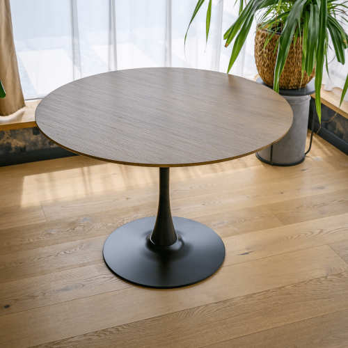 Jedálenský stôl, dub/čierna, priemer 110 cm, REVENTON NEW Jedálenský stôl, dub/čierna, priemer 110 cm, REVENTON NEW