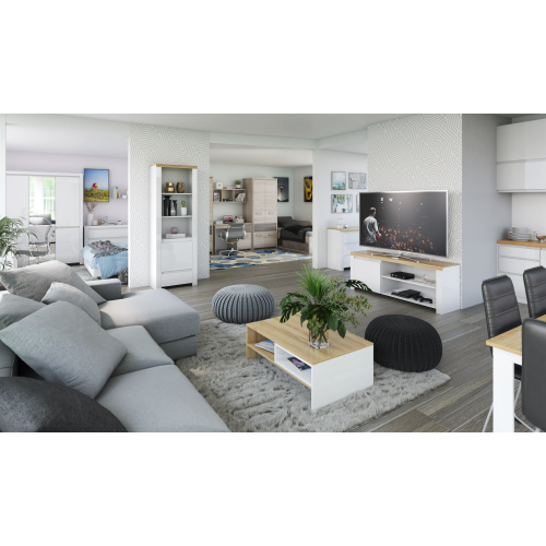 Otvorený regál 1D1S, gaštan nairobi/onyx, JESI NEW