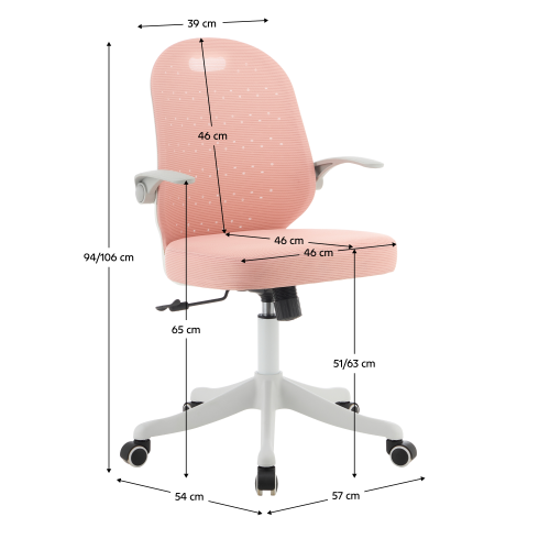 Otočná stolička, ružová/biela, TARIA