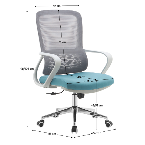 Kancelárske kreslo, sivá/modrá, FOSTER TYP 2