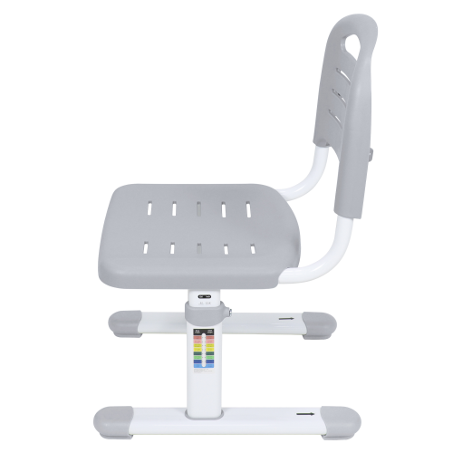 Rastúci písací stôl a stolička, sivá/biela, set ZION