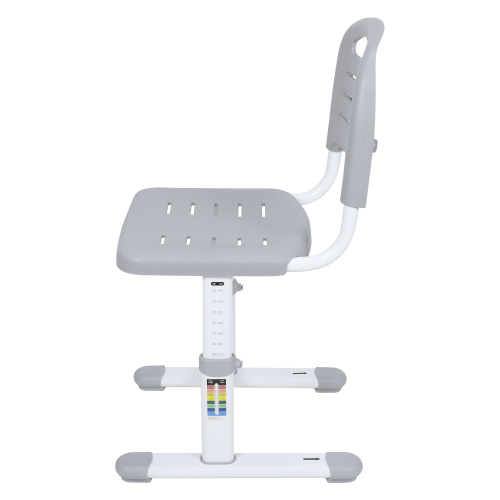 Rastúci písací stôl a stolička, sivá/biela, set ZION
