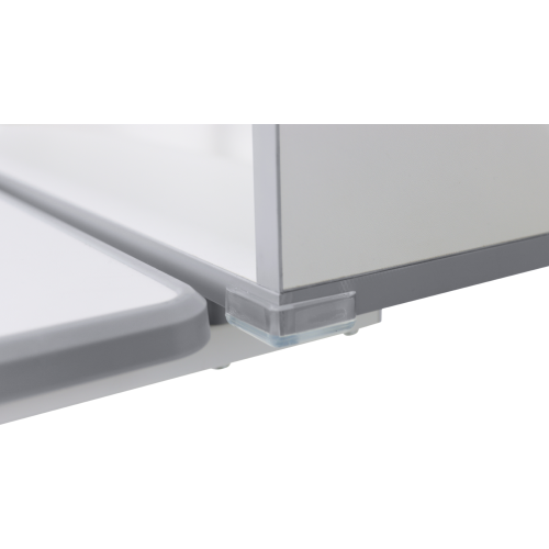 Rastúci písací stôl a stolička, sivá/biela, set ZION