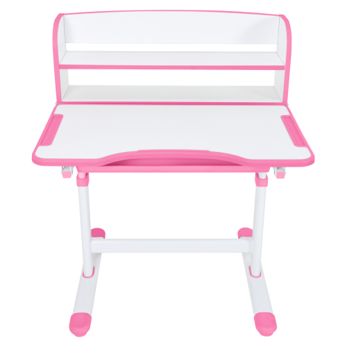 Rastúci písací stôl a stolička, ružová/biela, set ZION