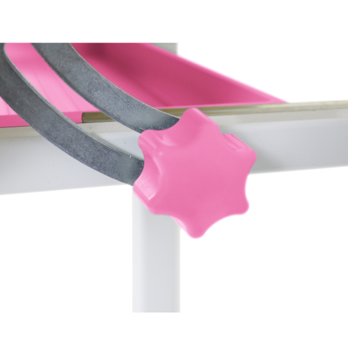 Rastúci písací stôl a stolička, ružová/biela, set ZION